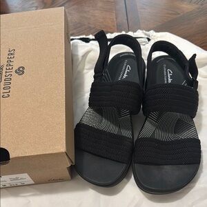 Clarks Cloudsteppers Black Sandals